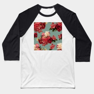 Just Flowers on Sage Repeat 5748 Baseball T-Shirt